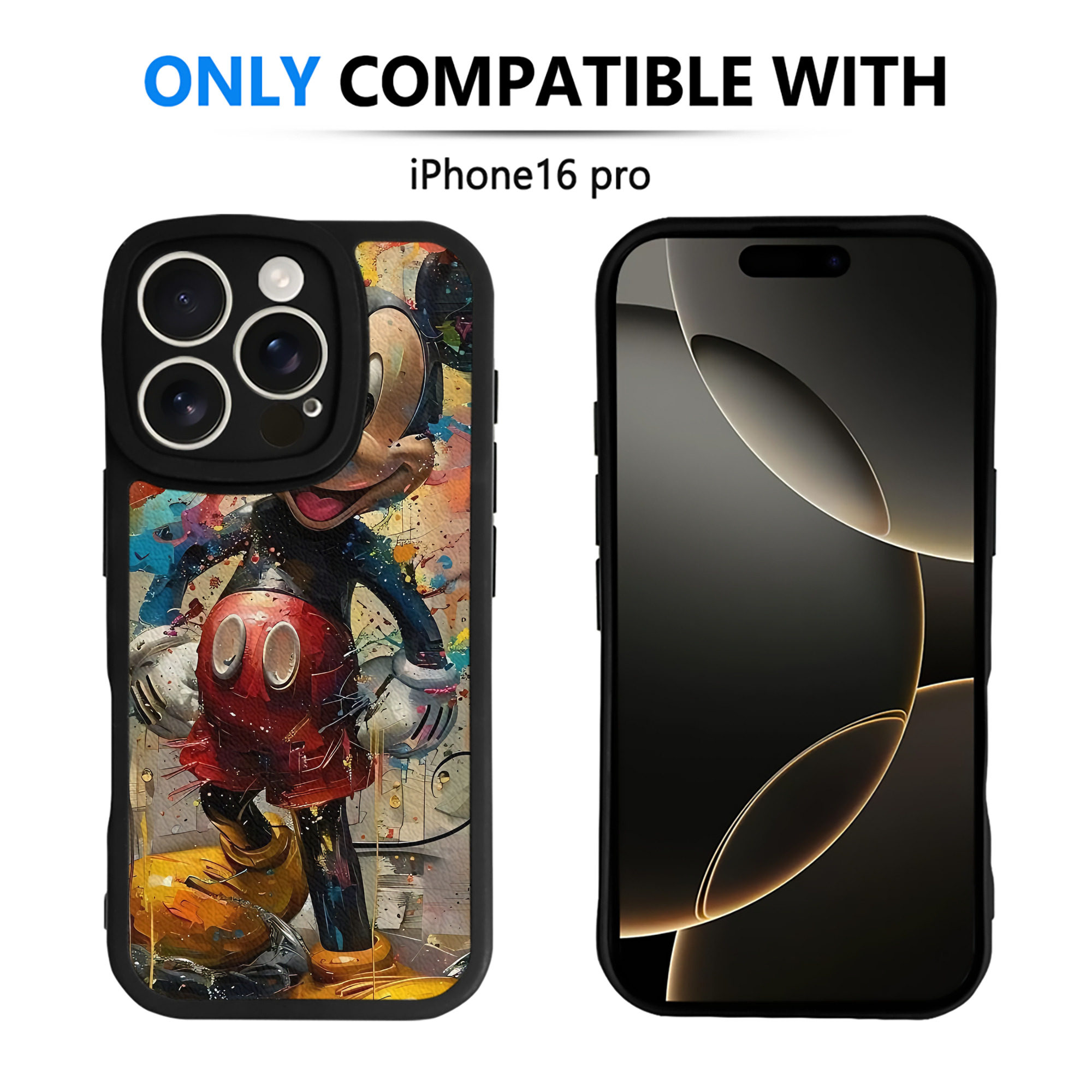 （画像用） ミッキーマウス Mickey Mouse 【iPhone 16シリーズ対応】シリコンスマホケース（レザー調） 材質：シリコン